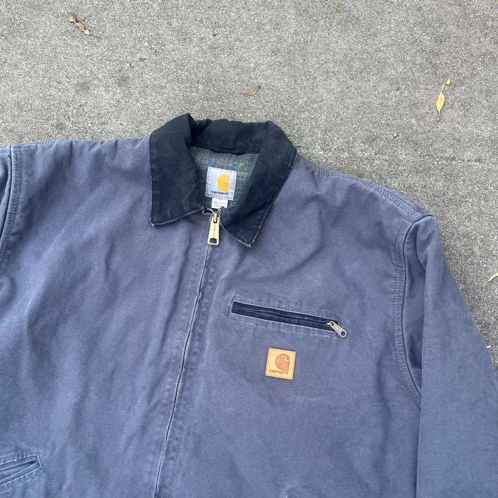 Vintage Carhartt Detroit PTL Blue Medium Jacket - Picture 4 of 8